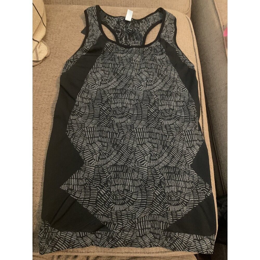 C-Mode Womens Blouse Black Sleeveless Scoop Neck Athletic Stretch  One Size New